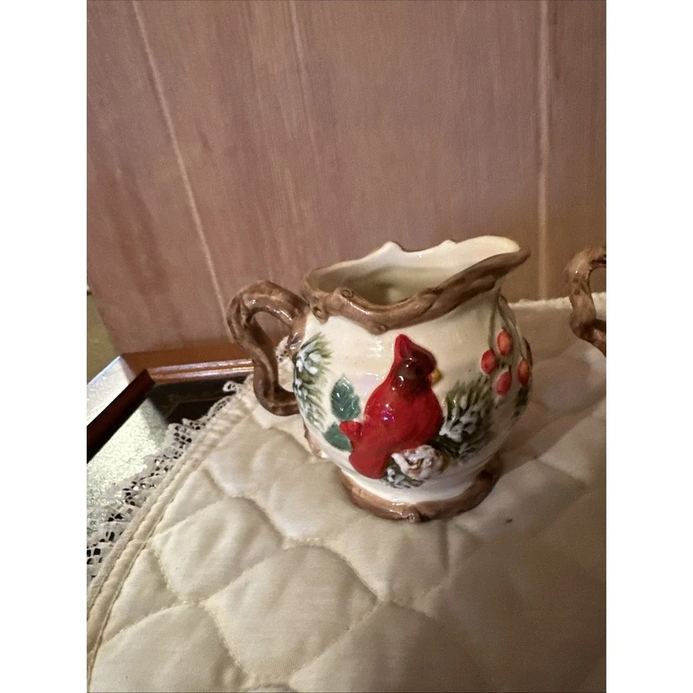 Old World Christmas Cream and‎ Sugar Cardinal Bird